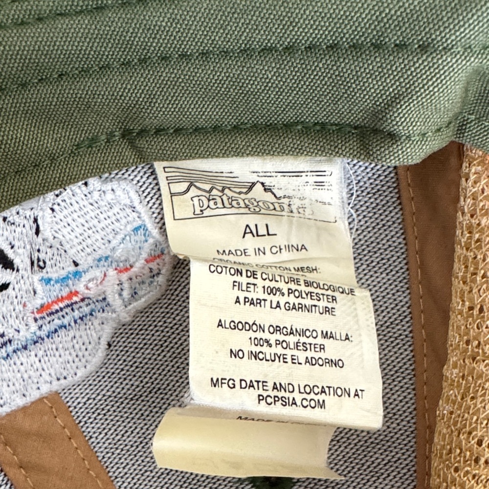 Patagonia Olive Green Trucker Hat with Multicolor Buffalo Patch - Picture 3 of 6
